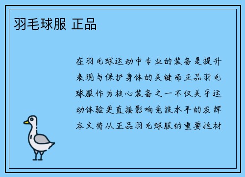 羽毛球服 正品
